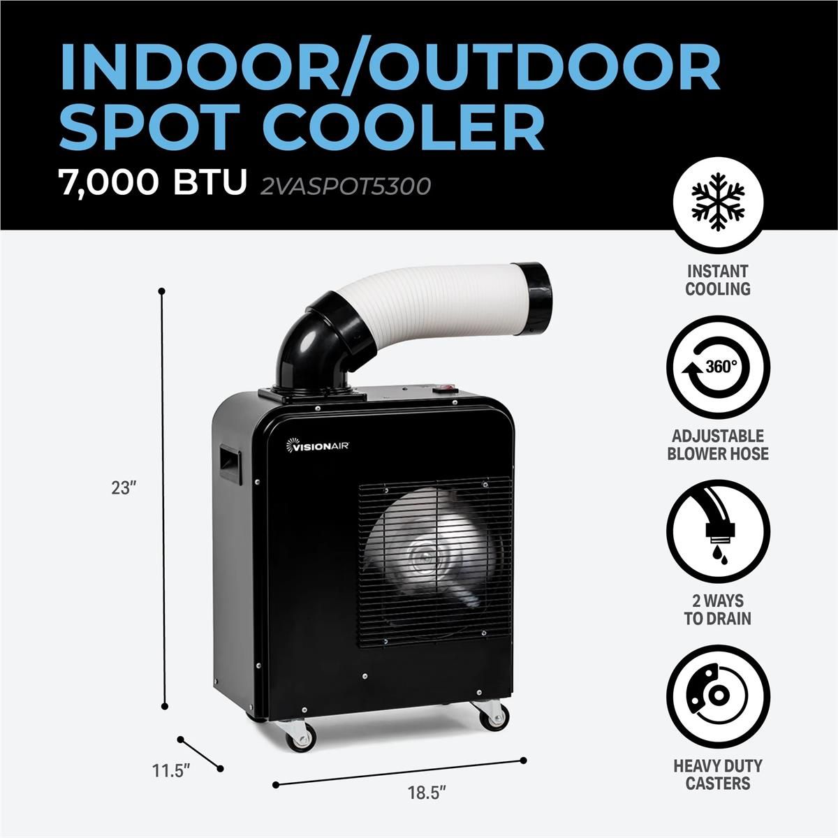 VisionAir 7,000 BTU Portable Indoor/Outdoor Spot Cooler