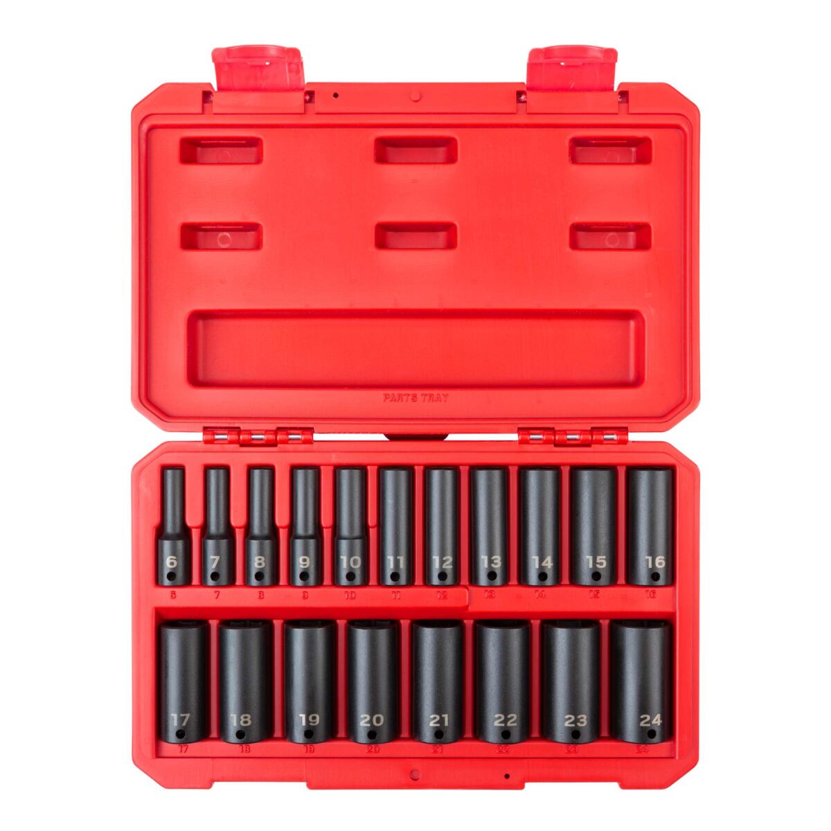 TEKTON 3/8 Inch Drive Deep 6-Point Impact Socket Set with Case, 19-Piece (6-24 mm) | SID91303 Main image