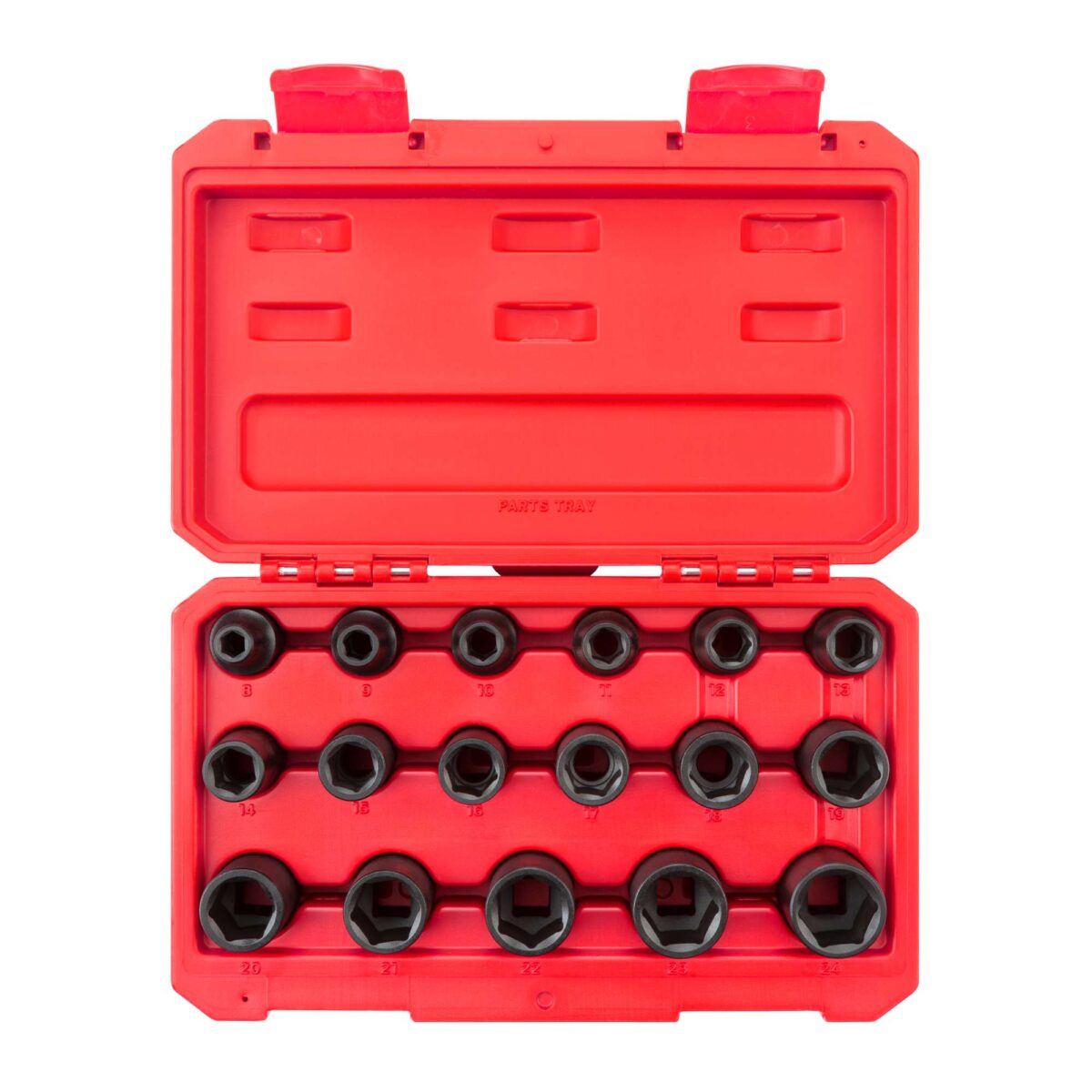 TEKTON 1/2 Inch Drive 6-Point Impact Socket Set with Case, 17-Piece (8-24 mm) | SID92321 Main image