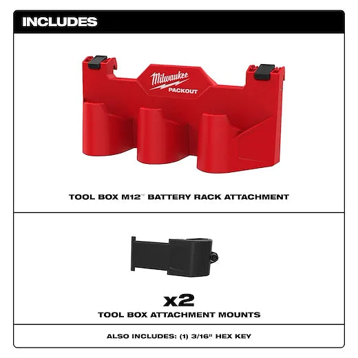 Milwaukee Tool PACKOUT Tool Box M12 Battery Rack Attachment
