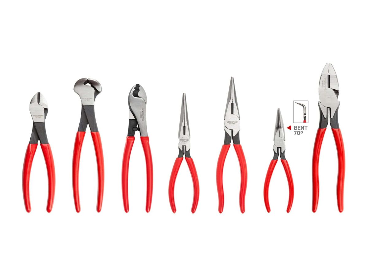 TEKTON Pliers Set, 7-Piece (Long Nose, Diagonal Cutting, End Cutting, Cable Cutting, Lineman's) | PLR99010