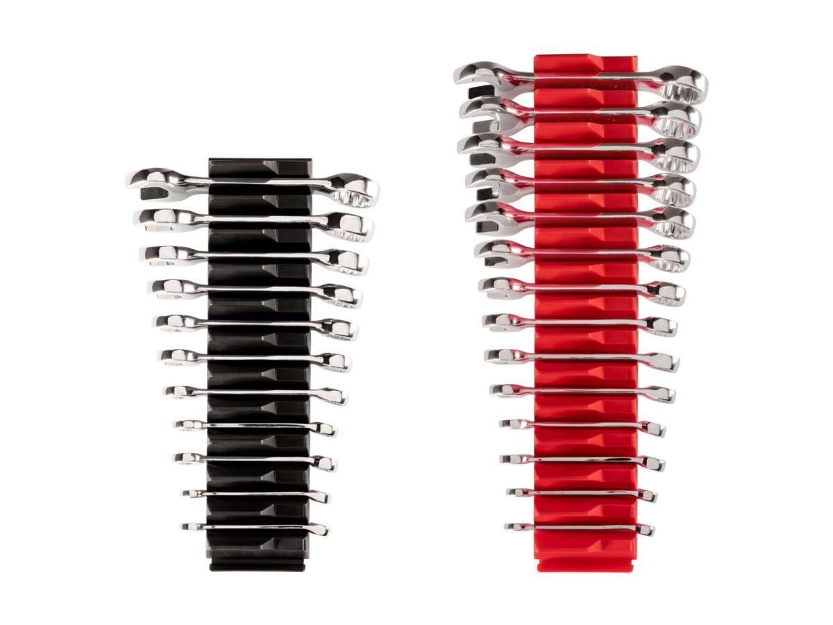 TEKTON Stubby Combination Wrench Set with Modular Organizers, 25-Piece (1/4-3/4 in., 6-19 mm) | WCB95403 Main image