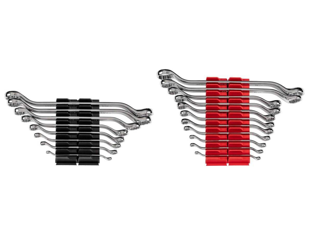 TEKTON 45-Degree Offset Box End Wrench Set with Modular Organizers, 19-Piece (1/4 - 1-1/4 in., 6-32 mm) | WBE95302 Main image