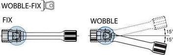 1/4 Sq. Dr. Wobble-Fix Extension Bar Set 28-250mm ABS Tray 6 pieces