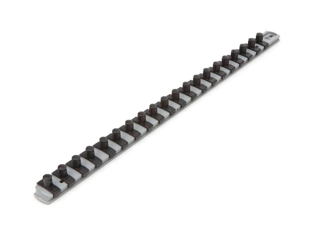 TEKTON 3/8 Inch Drive x 18 Inch Socket Rail, 20 Clips (Gray) | OSR13320