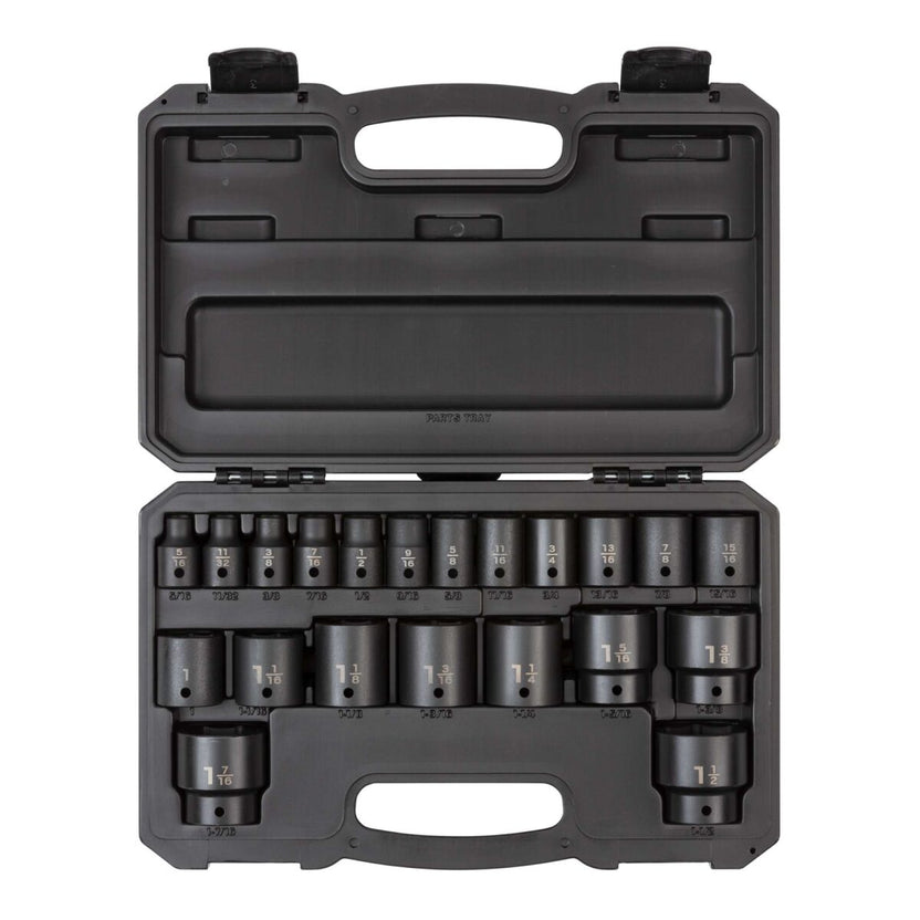 TEKTON 1/2 Inch Drive 6-Point Impact Socket Set with Case, 21-Piece (5/16 - 1-1/2 in.) | SID92302 Main image
