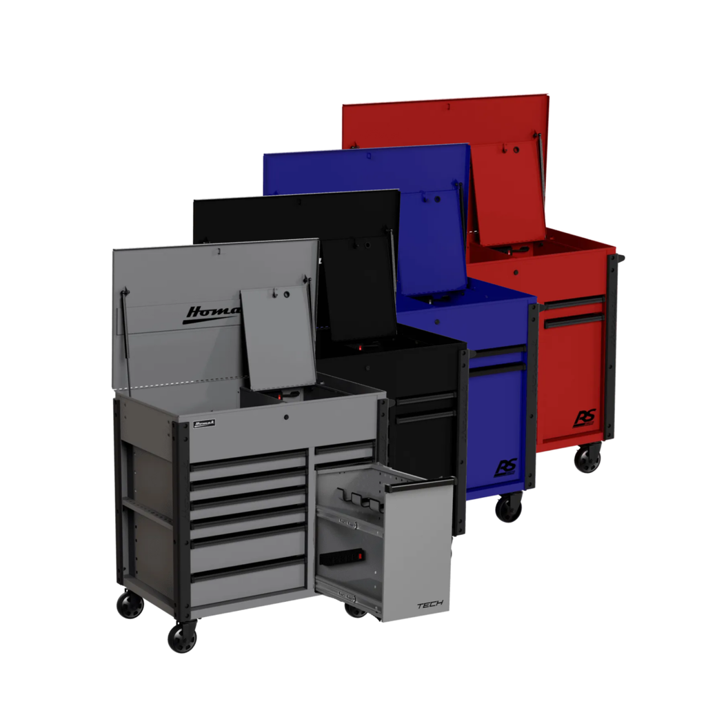 Homak Manufacturing 44" 8-Drawer Service Cart w/power Tool Holder Drawer
