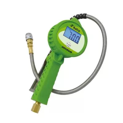 Digital Tire Inflator w/ Stainless Steel Hose & Push-Lock Coupler Chuck - Green Main image