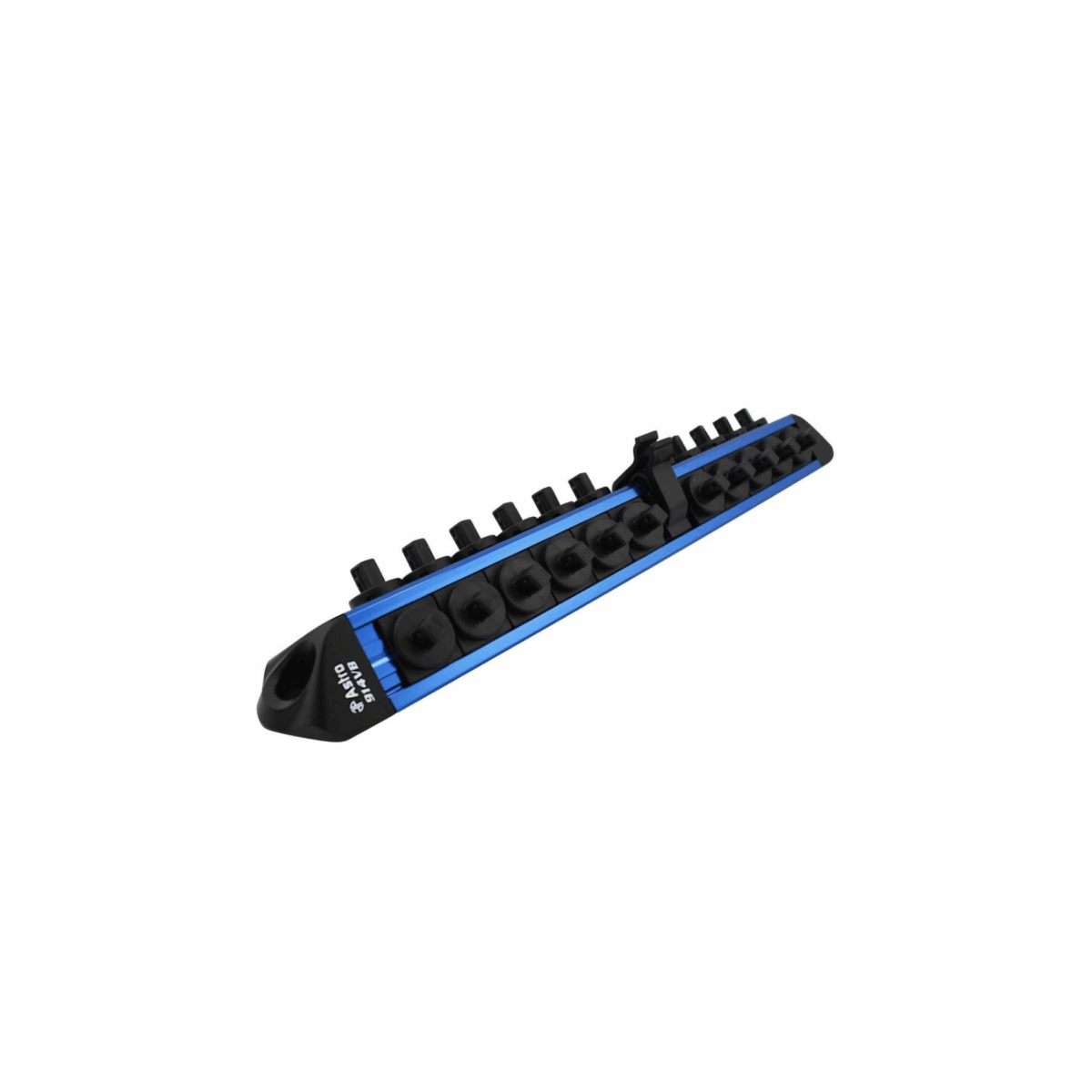 Astro Pneumatic 1/4" Drive V12 Locking Magnetic Socket Organizer for 22 Sockets + Ratchet - Blue