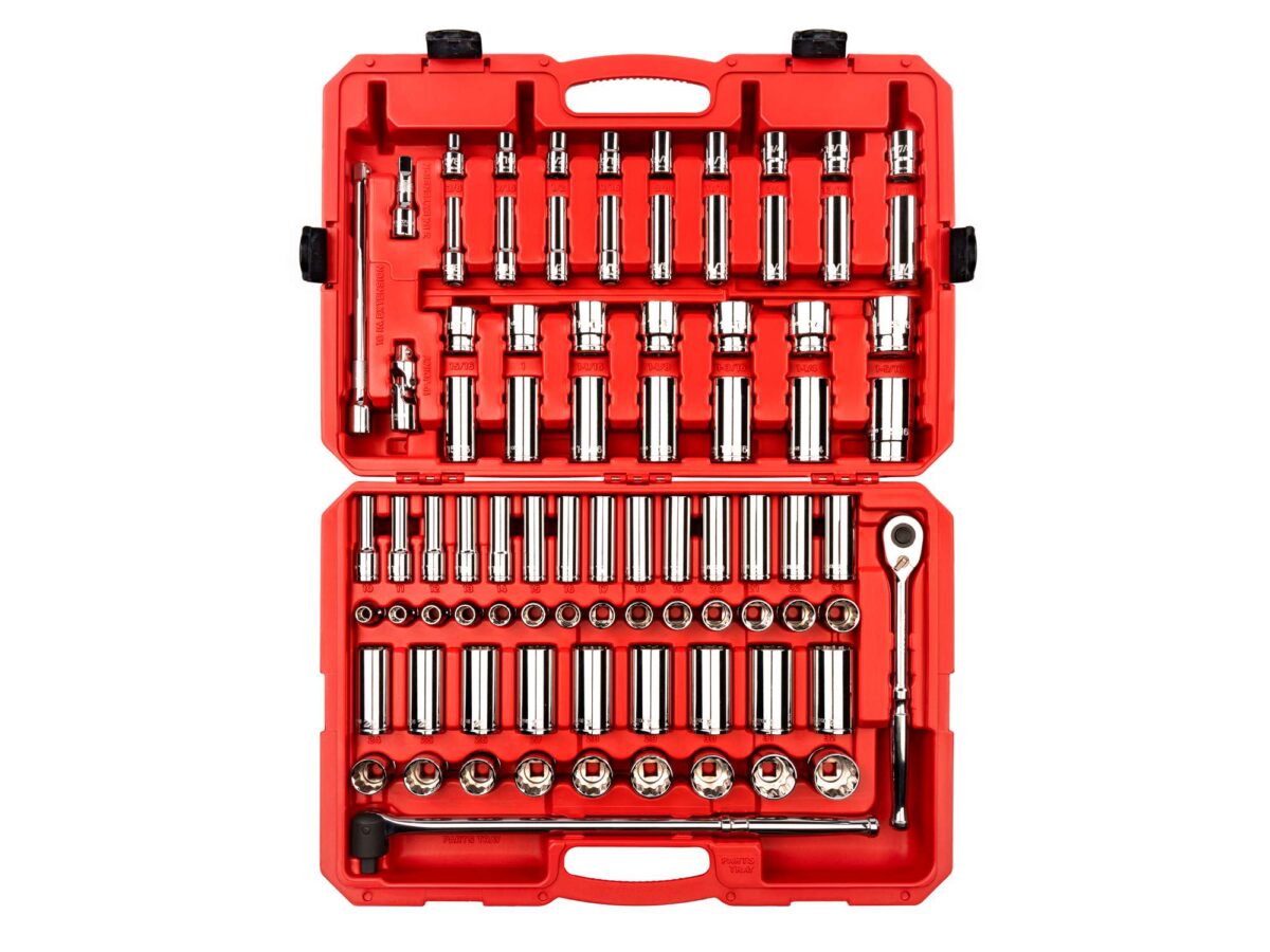 TEKTON 1/2 Inch Drive 12-Point Socket and Ratchet Set with Case, 83-Piece (3/8 - 1-5/16 in., 10-32 mm) | SKT25316