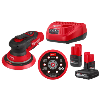 Milwaukee Tool Milwaukee Tool M12 FUEL 6 Inch Lithium-Ion Brushless Cordless 6 in. Random Orbital Sander (3/16 Inch Orbit) Kit