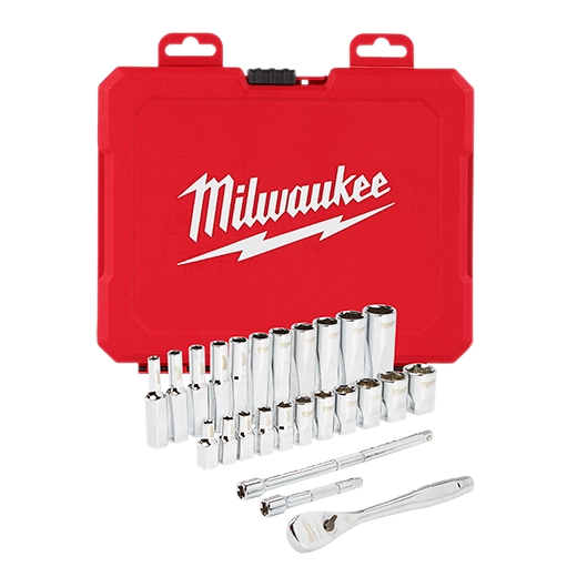 Milwaukee Tool 1/4" Drive 26pc Ratchet & Socket Set - SAE Main image