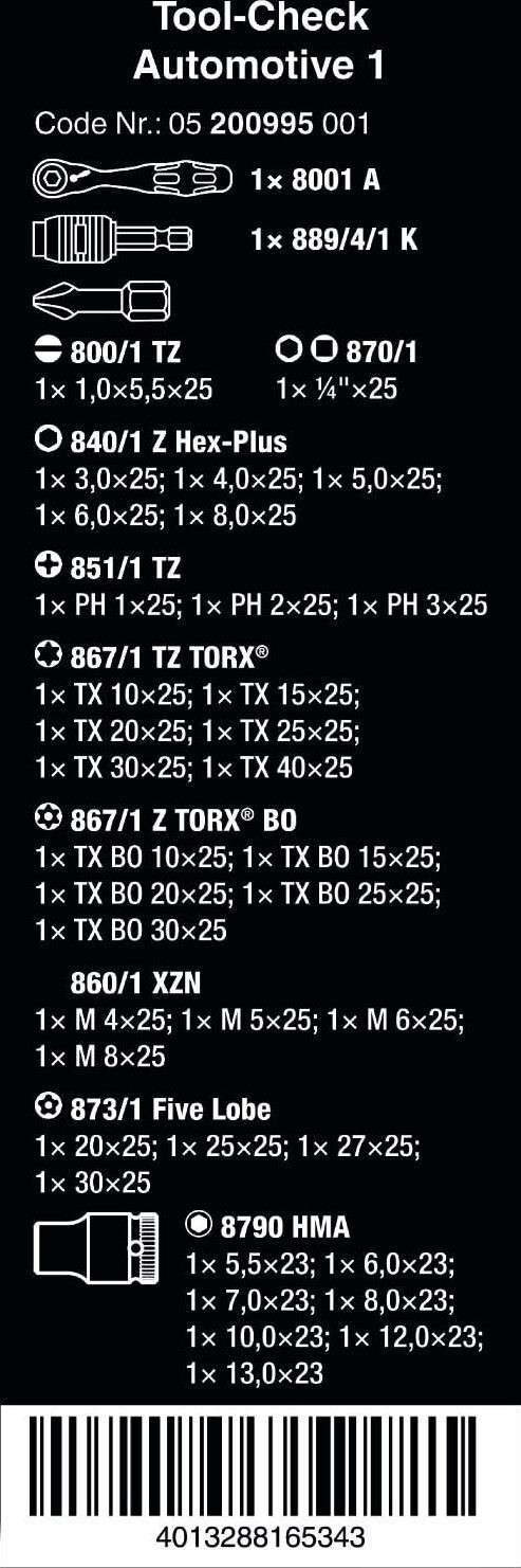 TOOL-CHECK AUTOMOTIVE 1 BITS ASSORTMENT WITH RATCHET + SOCKETS Secondary image