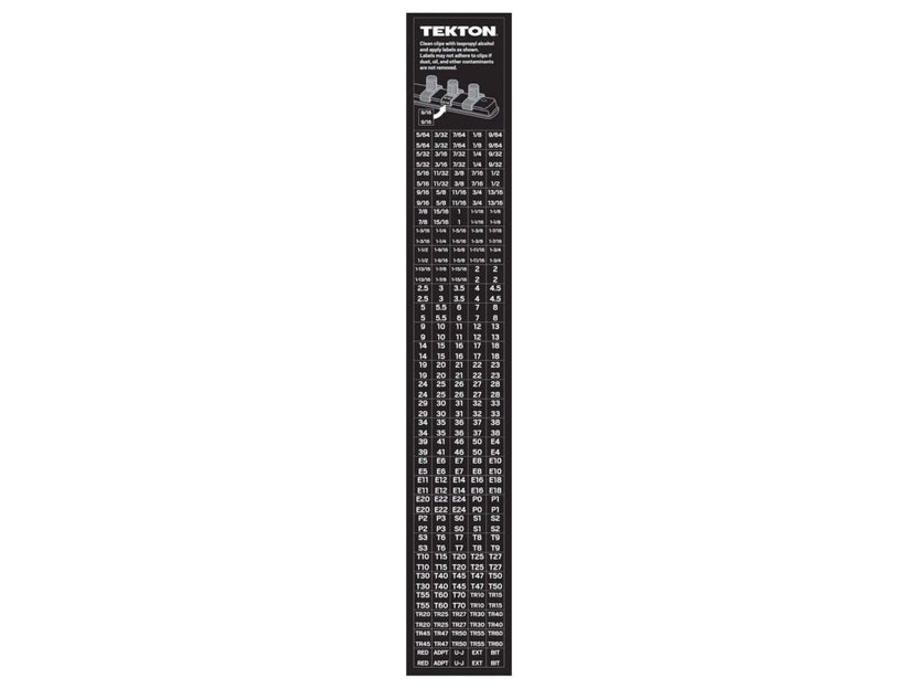 TEKTON Socket Rail Label Sheet | OSC90001 Main image