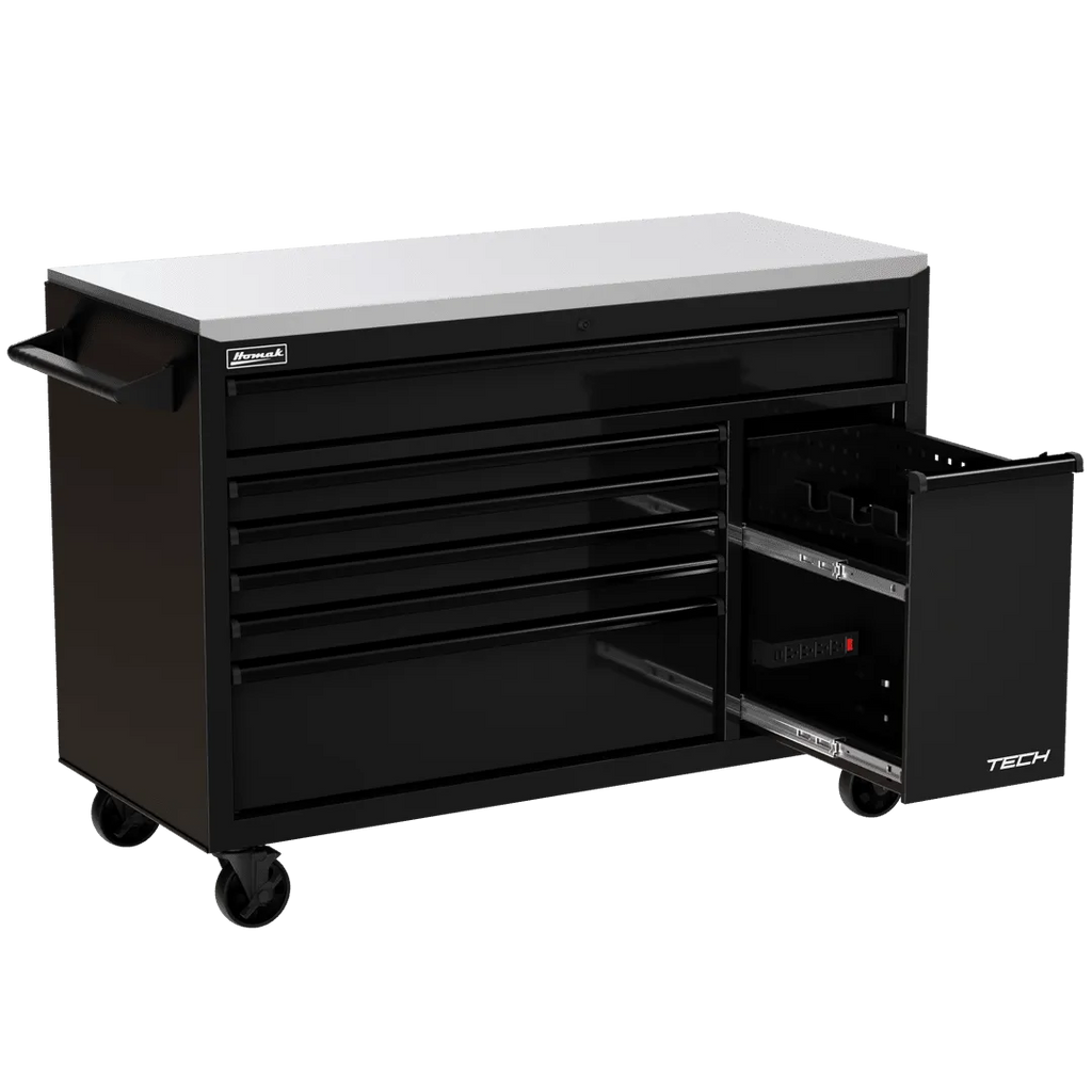 Homak Manufacturing Homak 54" TECH Workstation w/Power Tool Drawer and Stainless Steel Top