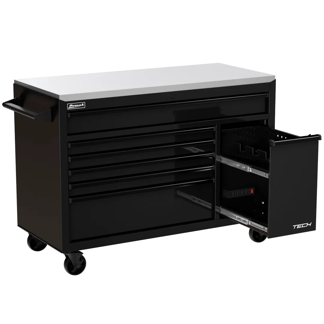 Homak Manufacturing Homak 54" TECH Workstation w/Power Tool Drawer and Stainless Steel Top