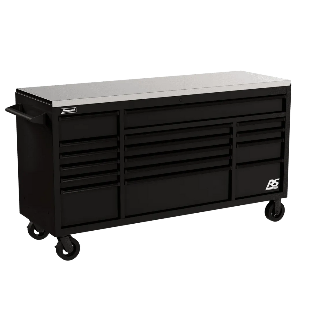 Homak Manufacturing 72 Inch RS Pro Roller Cabinet Stainless Steel Top