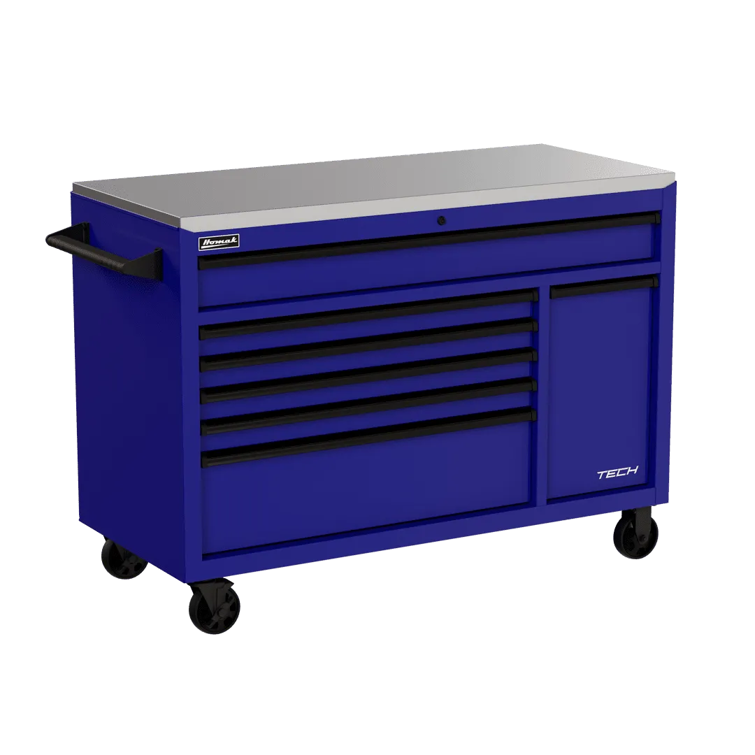 Homak Manufacturing Homak 54" TECH Workstation w/Power Tool Drawer and Stainless Steel Top
