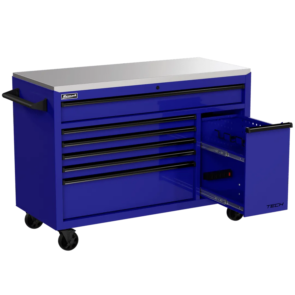 Homak Manufacturing Homak 54" TECH Workstation w/Power Tool Drawer and Stainless Steel Top
