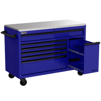 Homak Manufacturing Homak 54" TECH Workstation w/Power Tool Drawer and Stainless Steel Top