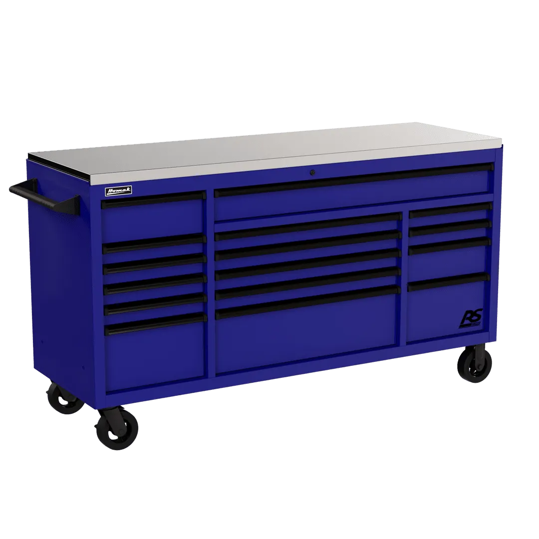 Homak Manufacturing 72 Inch RS Pro Roller Cabinet Stainless Steel Top