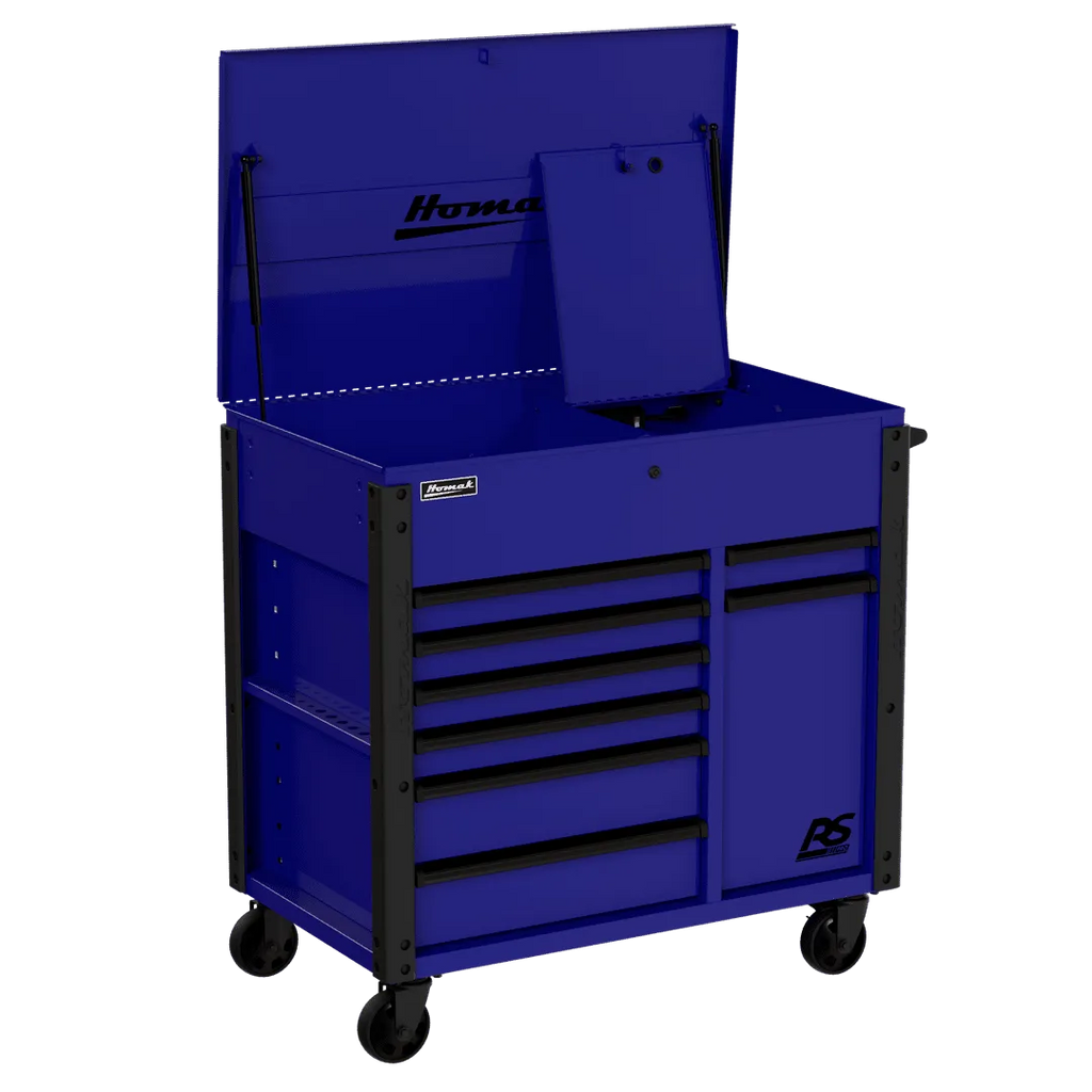 Homak Manufacturing 44" 8-Drawer Service Cart w/power Tool Holder Drawer