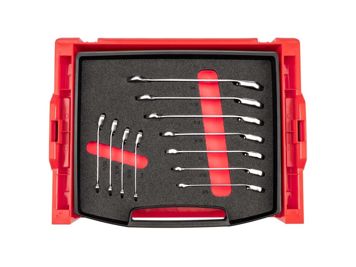TEKTON Reversible 12-Point Ratcheting Combination Wrench Set with Open Top Drawer and Rack, 11-Piece (1/4-3/4 in.) | OLB94203 Main image