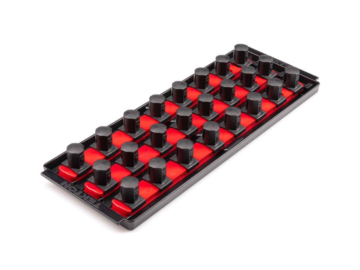 TEKTON 3/4 Inch Drive 3-Rail Socket Organizer Set, Red (24-Tool) | OST36124 Main image