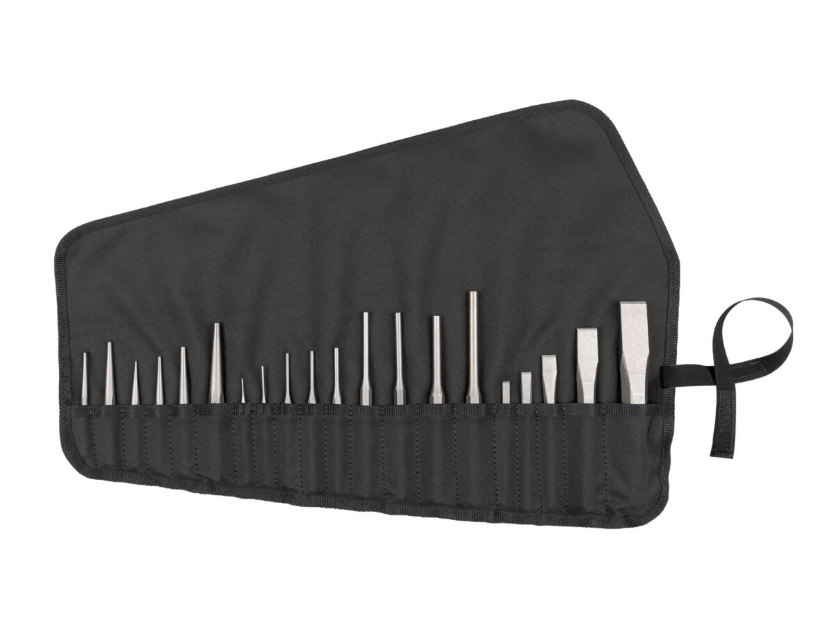 TEKTON Punch and Chisel Set with Pouch, 20-Piece (Center, Solid, Pin, Chisel) | PNC99101 Main image