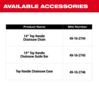 Milwaukee Tool M18 FUEL 14" Top Handle Chainsaw Kit w/ FREE ITEM