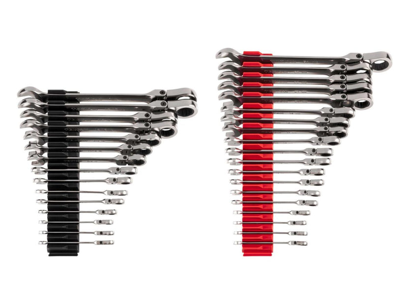 TEKTON Flex Head 12-Point Ratcheting Combination Wrench Set with Modular Organizers, 34-Piece (1/4-1 in., 6-24 mm) | WRC95305 Main image