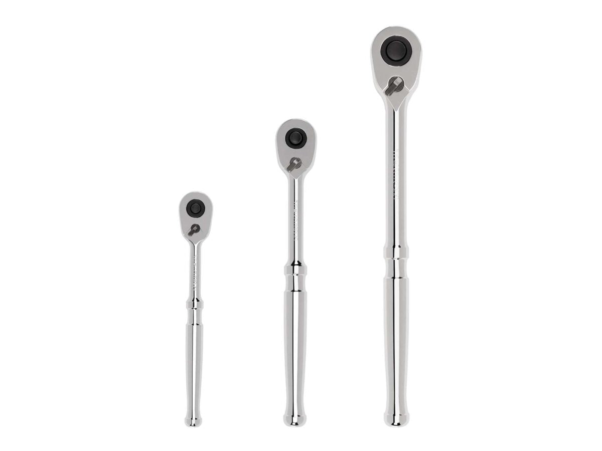 TEKTON 1/4, 3/8, 1/2 Inch Drive Quick-Release Ratchet Set (3-Piece) | SRH91100 Main image