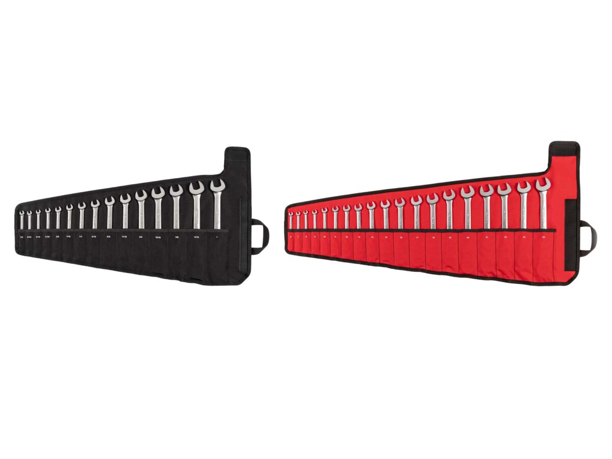 TEKTON Reversible 12-Point Ratcheting Combination Wrench Set with Pouches, 34-Piece (1/4-1 in., 6-24 mm) | WRC94405