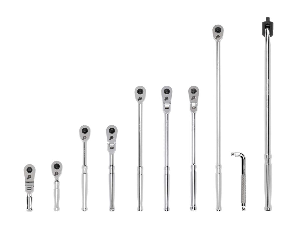 TEKTON 3/8 Inch Drive Quick-Release Ratchet, L-Handle, and Breaker Bar Set (10-Piece) | SDR99101 Main image