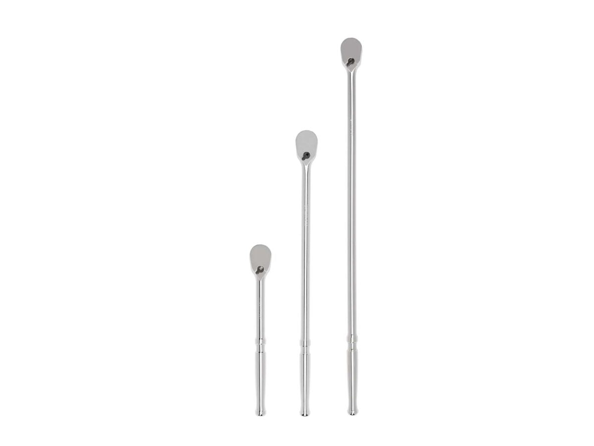 TEKTON 1/2 Inch Drive Ratchet Set, 3-Piece (10-1/2, 18, 24 in.) | SRH92005