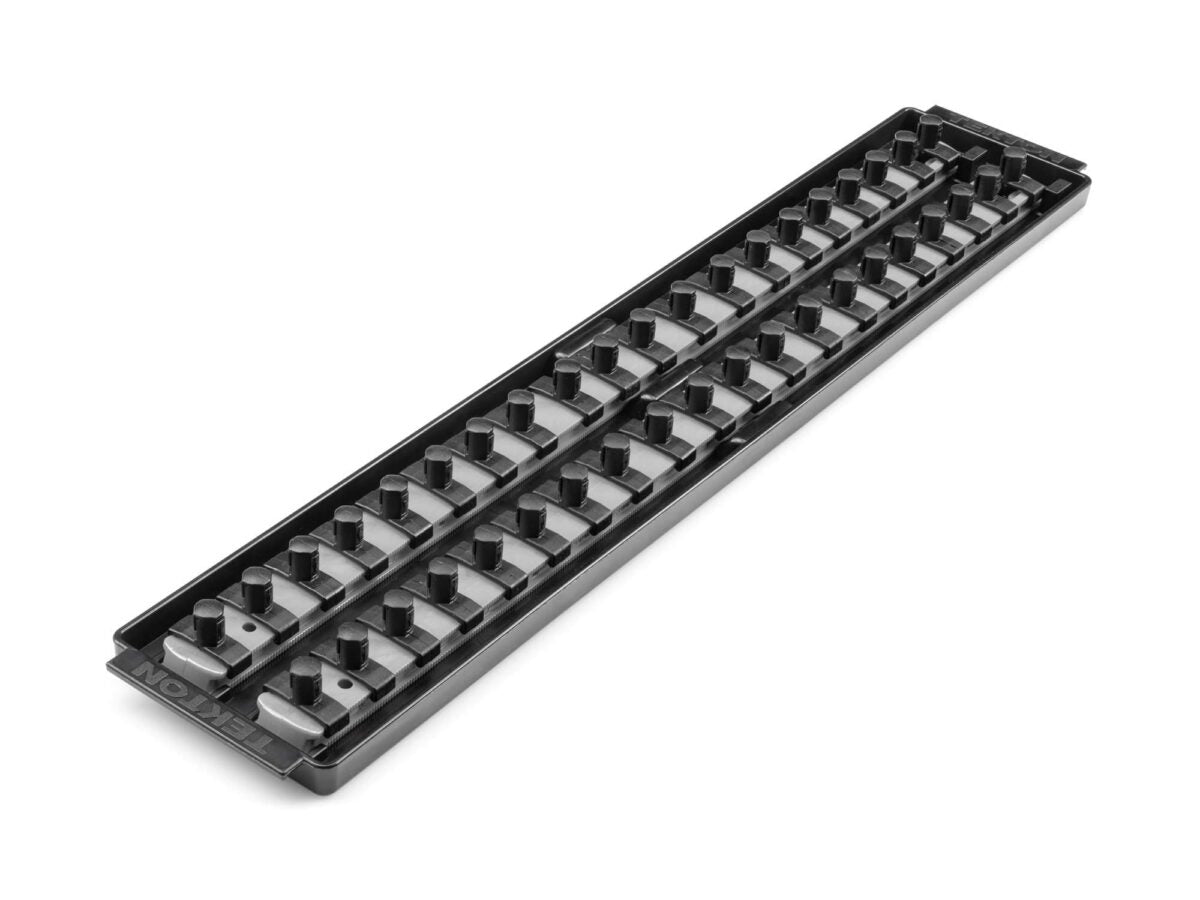 TEKTON 3/8 Inch Drive 2-Rail Socket Organizer Set, Gray (40-Tool) | OST13340
