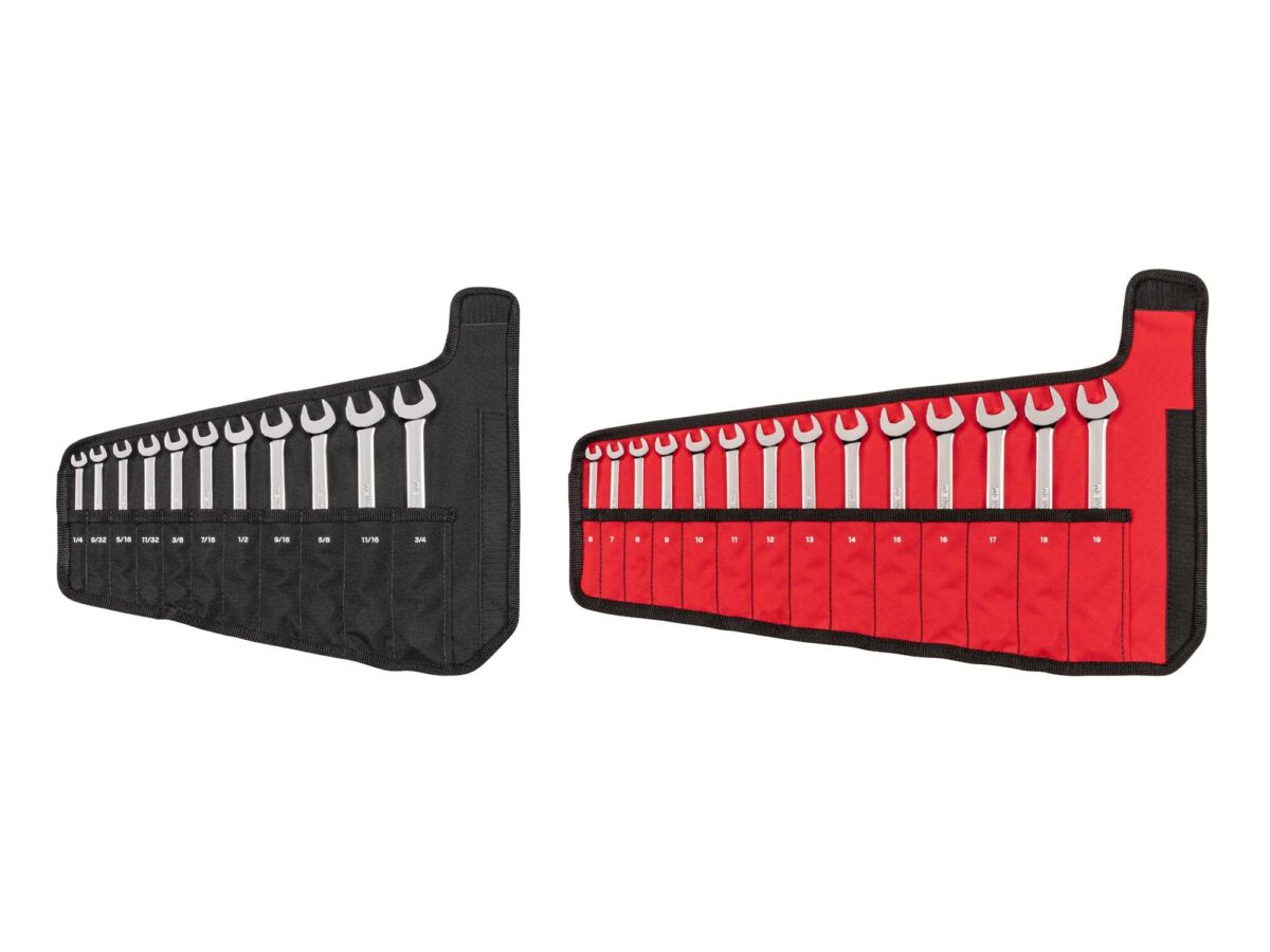 TEKTON Combination Wrench Set with Pouches, 25-Piece (1/4-3/4 in., 6-19 mm) | WCB94301