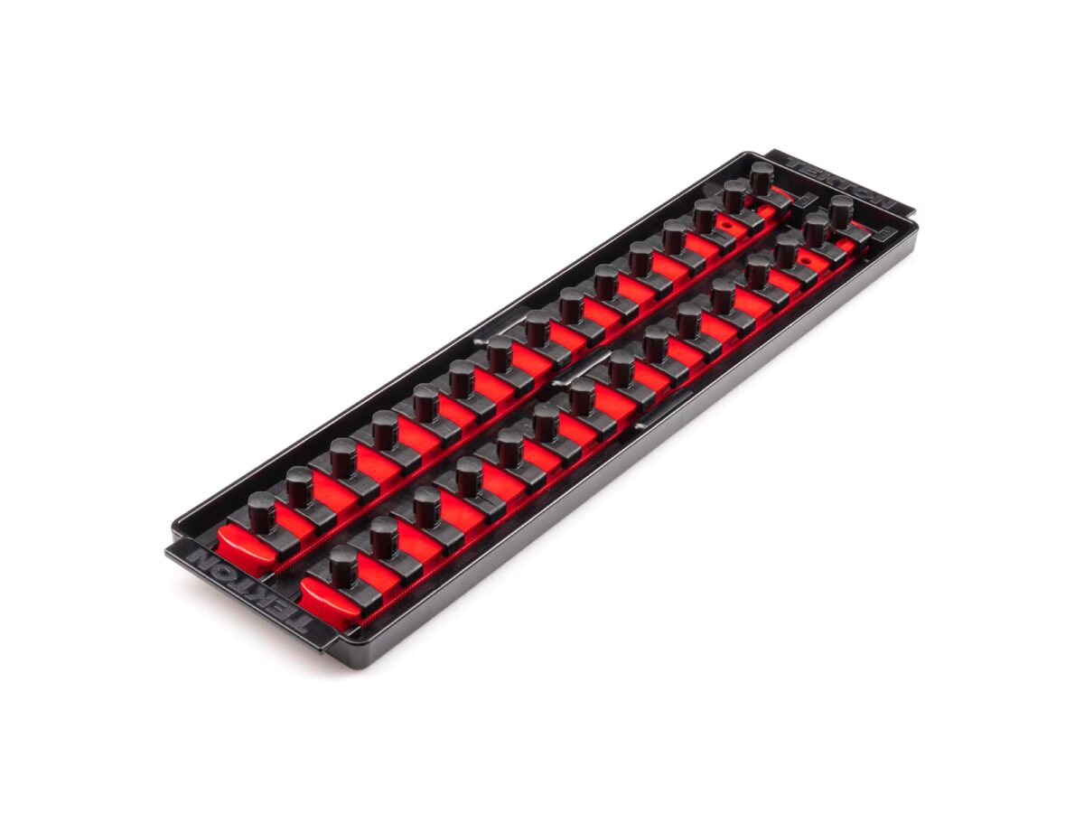 TEKTON 3/8 Inch Drive 2-Rail Socket Organizer Set, Red (30-Tool) | OST12130 Main image