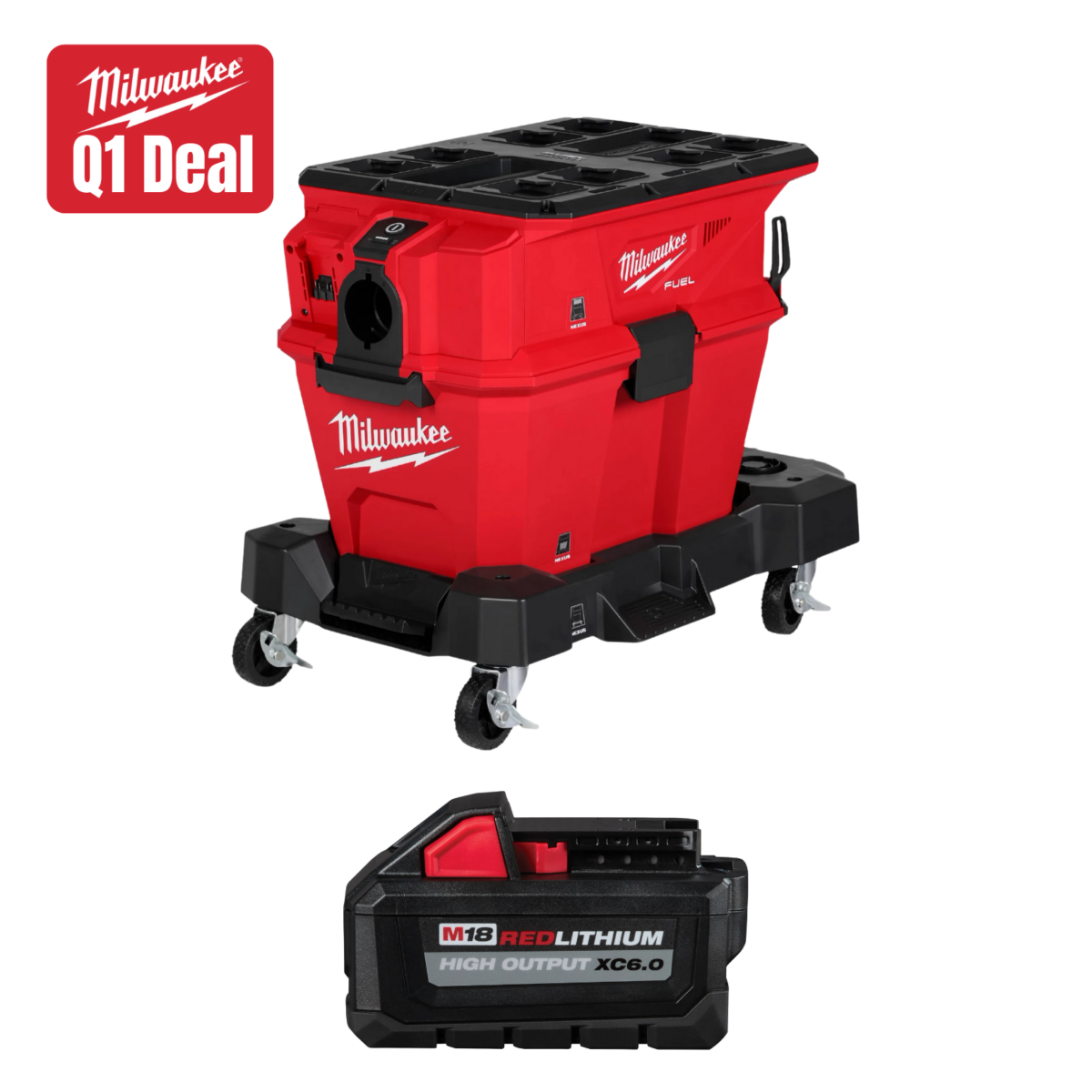 Milwaukee Tool M18 FUEL NEXUS 6 Gallon Wet/Dry Vacuum w/ PACKOUT Compatibility w/ FREE Batt