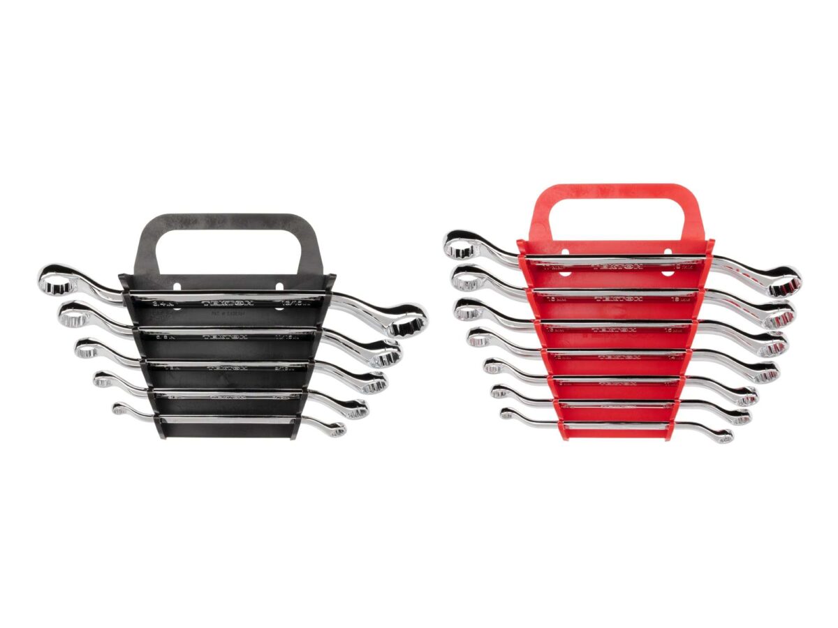TEKTON 45-Degree Offset Box End Wrench Set with Holders, 12-Piece (1/4-13/16 in., 6-19 mm) | WBE91301