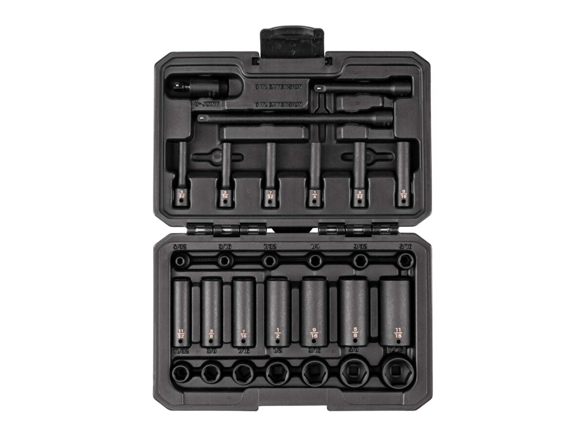 TEKTON 1/4 Inch Drive 6-Point Impact Socket Set with Case, 29-Piece (5/32-11/16 in.) | SID90401 Main image