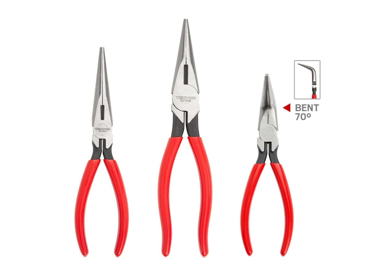 TEKTON Long Nose Pliers Set, 3-Piece (7, 8, 6 in. 70-Degree) | PGF99101