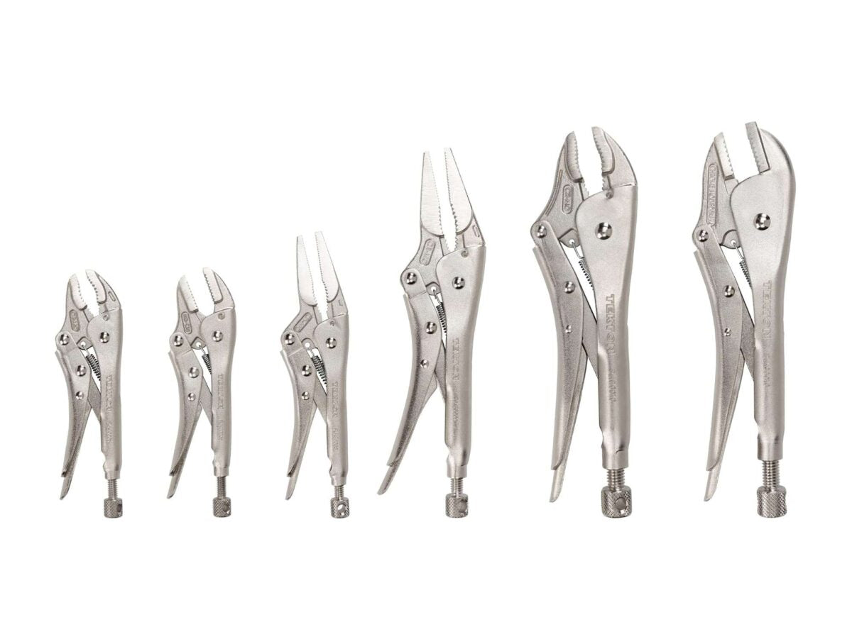 TEKTON Locking Pliers Set, 6-Piece (Straight Jaw, Curved Jaw, Long Nose) | PLK99903 Main image
