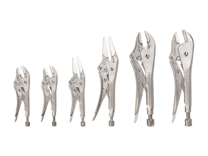 TEKTON Locking Pliers Set, 6-Piece (Straight Jaw, Curved Jaw, Long Nose) | PLK99903 Main image
