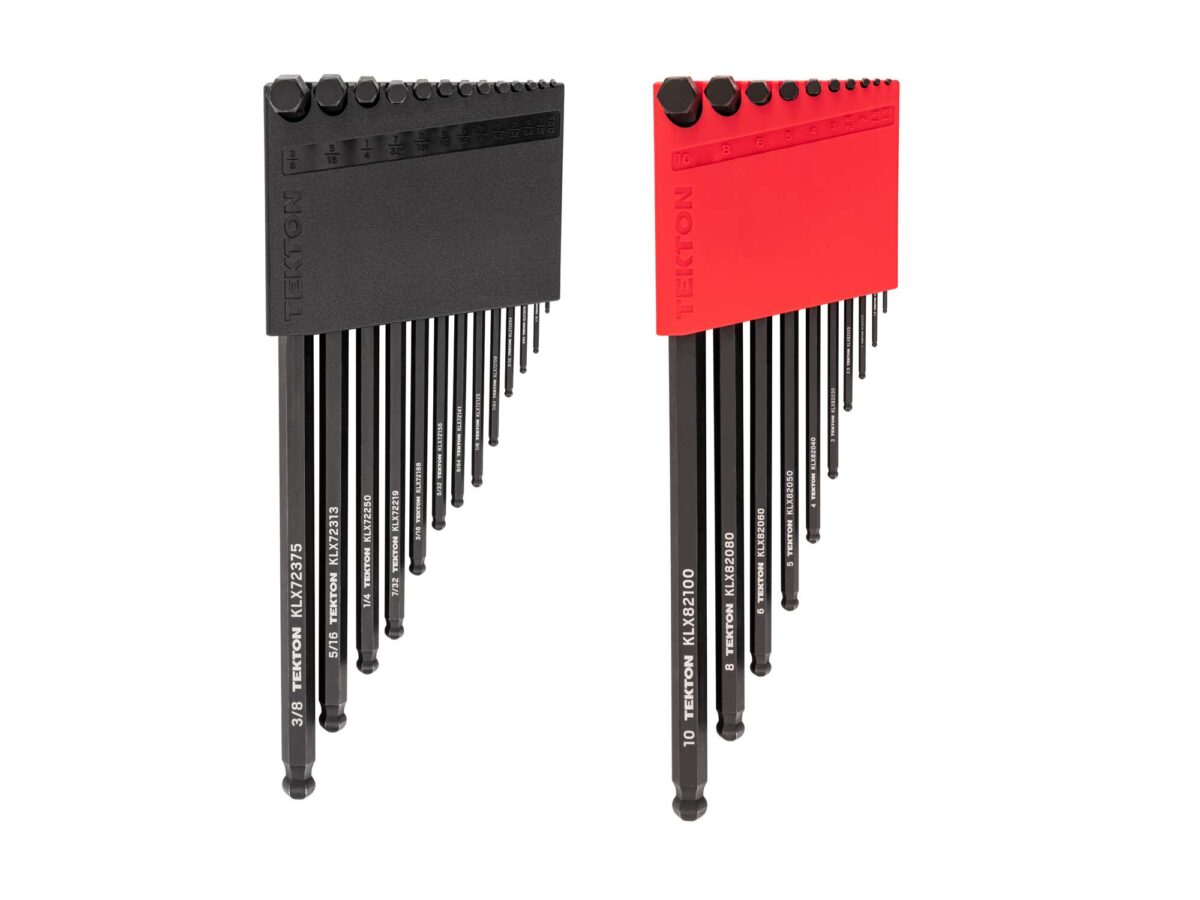 TEKTON Ball End Hex L-Key Set with Holders, 23-Piece (0.050-3/8 in., 1.3-10 mm) | KLX91304 Main image