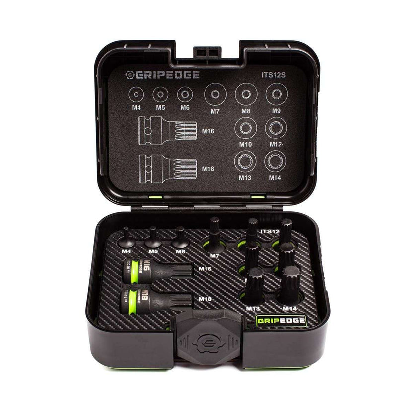 Grip Edge Tools 12-PC RPT 1/4, 3/8 & 1/2" Drive Standard Impact Triple Square Driver Set Main image
