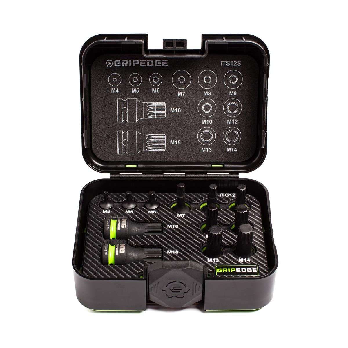 Grip Edge Tools 12-PC RPT 1/4, 3/8 & 1/2" Drive Standard Impact Triple Square Driver Set