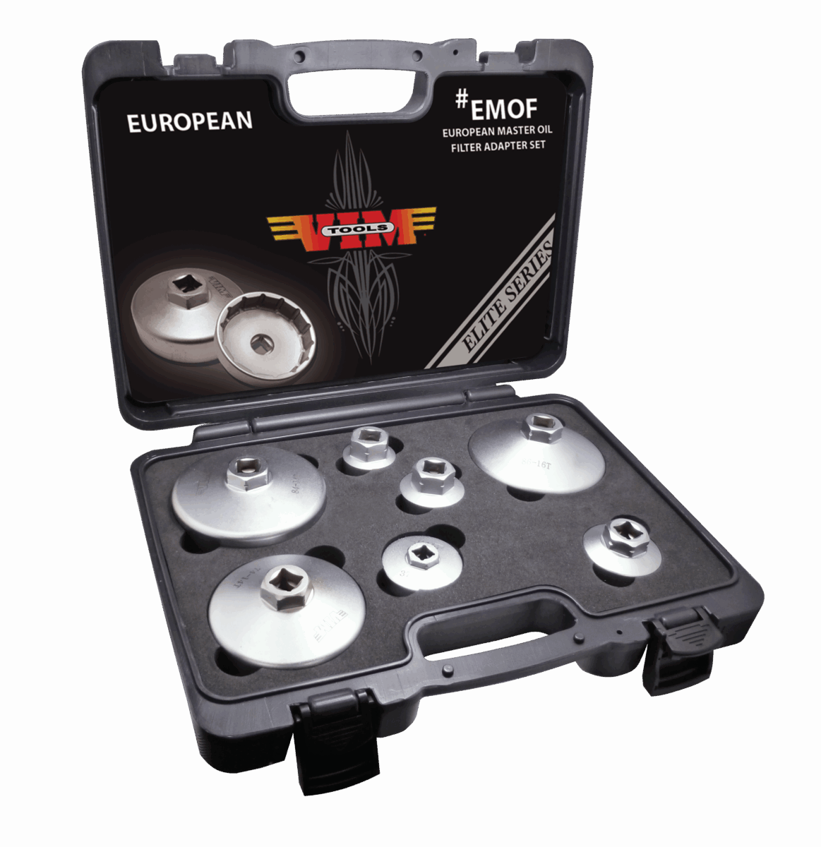 VIM Tools VIM Tools 7-Piece EUROPEAN Master Oil Filter Adapter Set