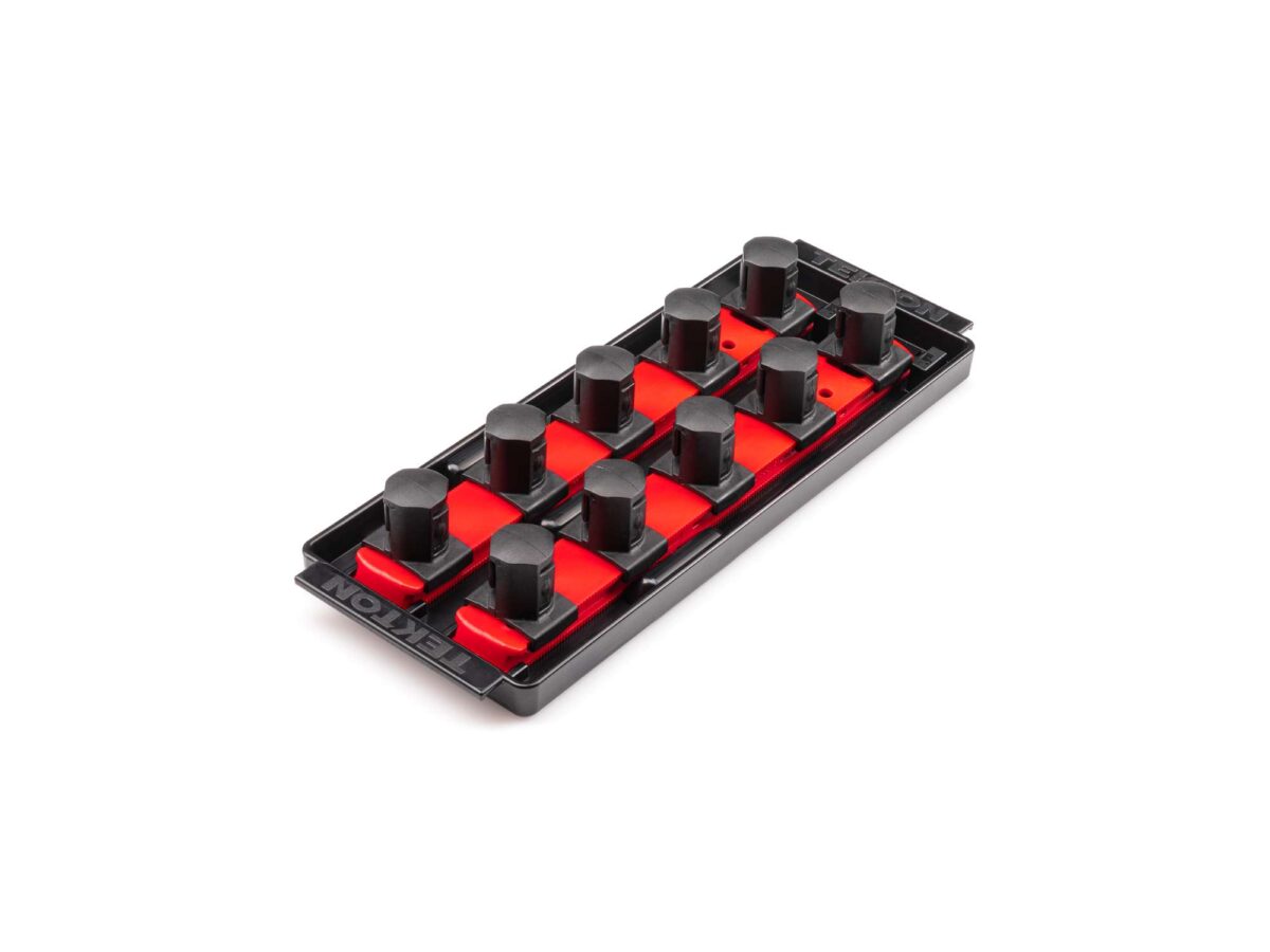 TEKTON 3/4 Inch Drive 2-Rail Socket Organizer Set, Red (10-Tool) | OST31110 Main image