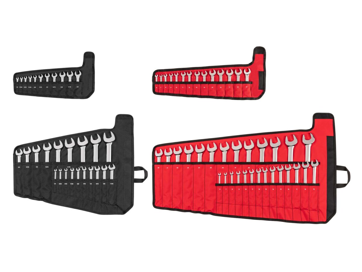 TEKTON Stubby and Standard Length Combination Wrench Set with Pouches, 71-Piece (1/4 - 1-1/4 in., 6-32 mm) | WCB94903